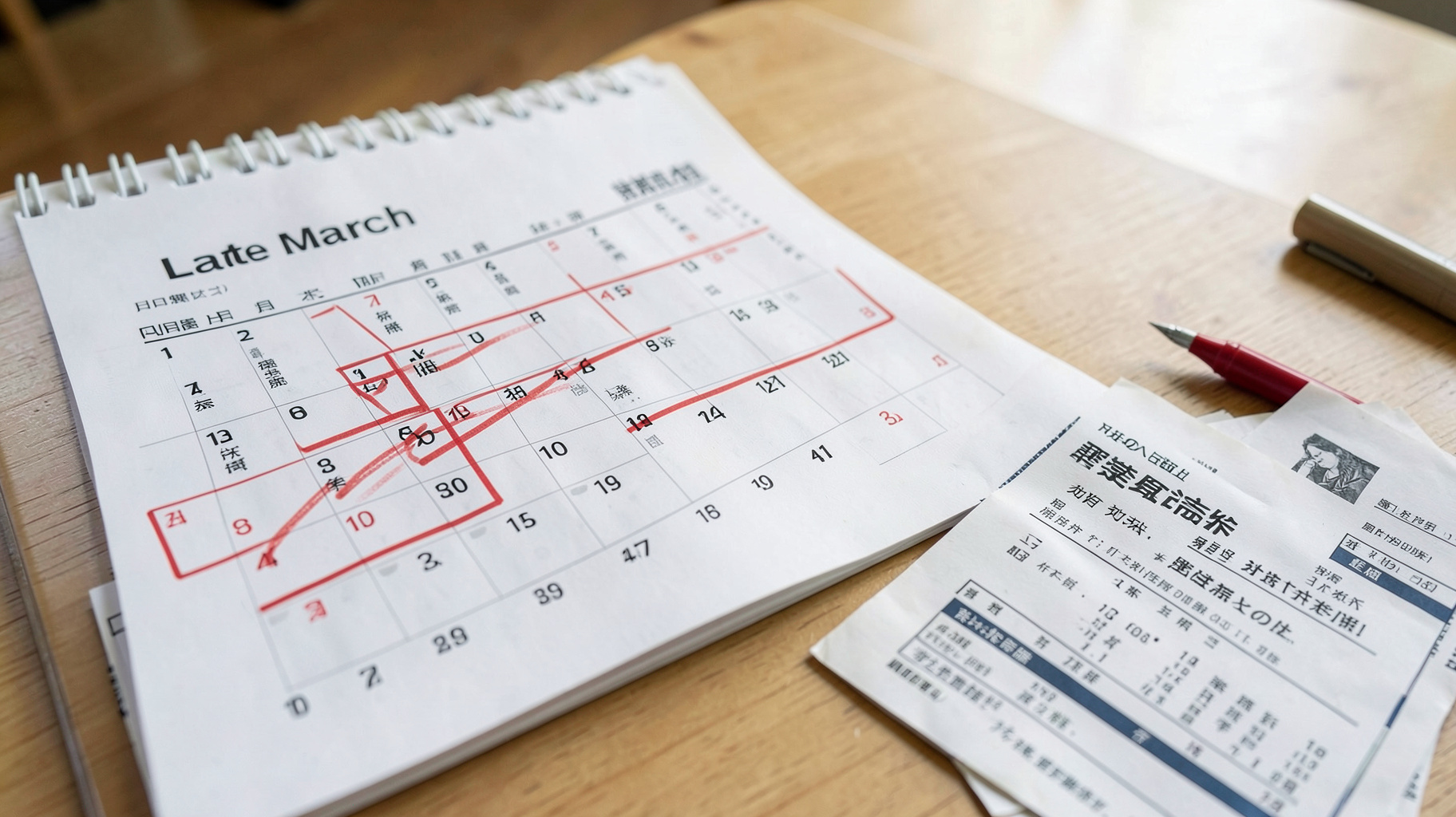 引っ越しの繁忙期を避けて日程を調整するイメージ